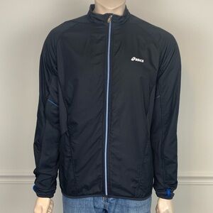 Asics Black Performance Jacket Full-Zip Stand-Up Collar